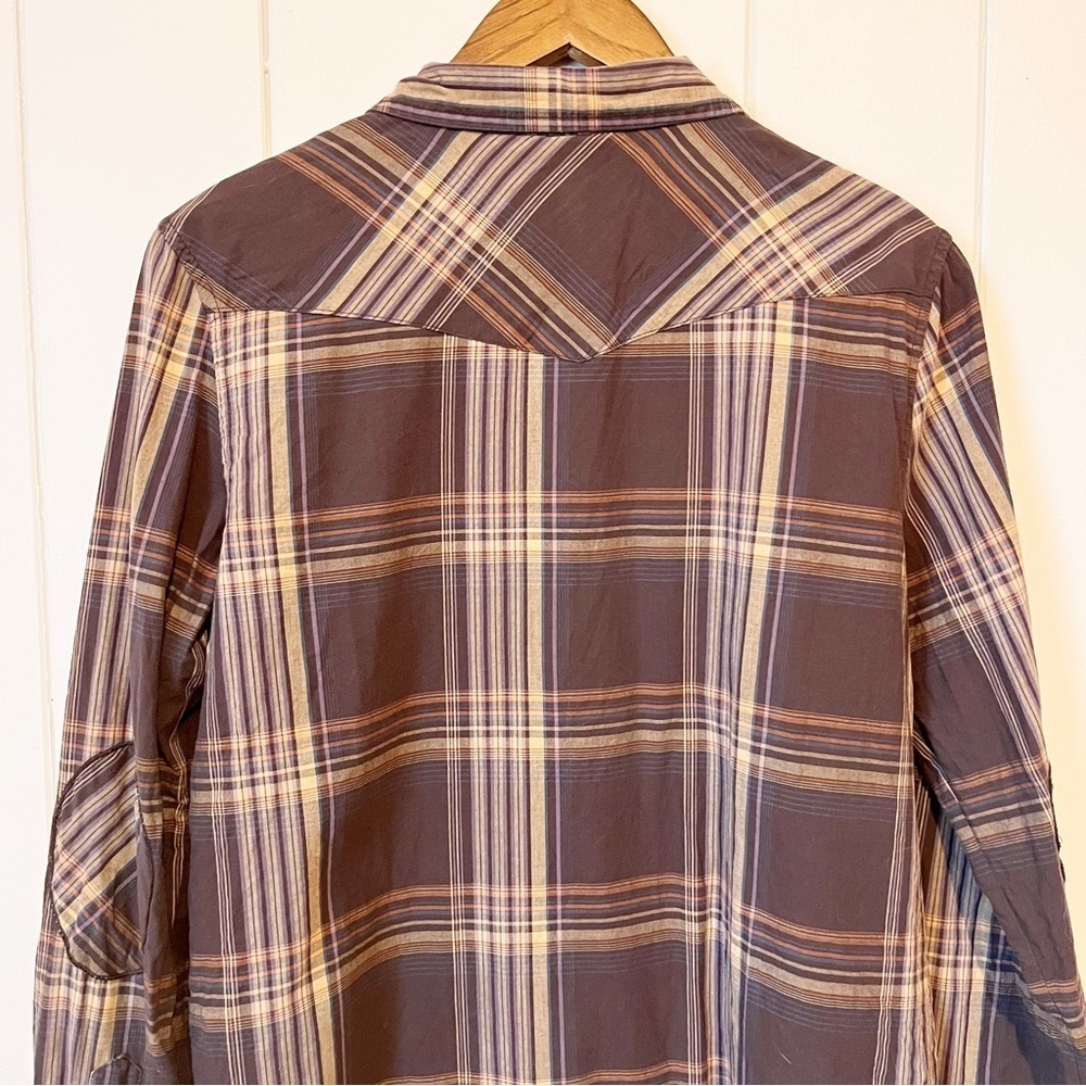 Jules + James Brown Plaid Button Down Shirt. Size Large. - Picture 8 of 8